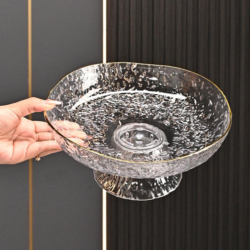 Творческая тарелка для конфет Glacier Fruit PET с высокой сливной тарелкой для фруктов, бытовая тарелка для сухофруктов, журнальный столик в гостиной, тарелка для закусок