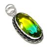 Natural Bi-Color Tourmaline Gemstone 925 Sterling Silver Pendant 2.17" B9P55