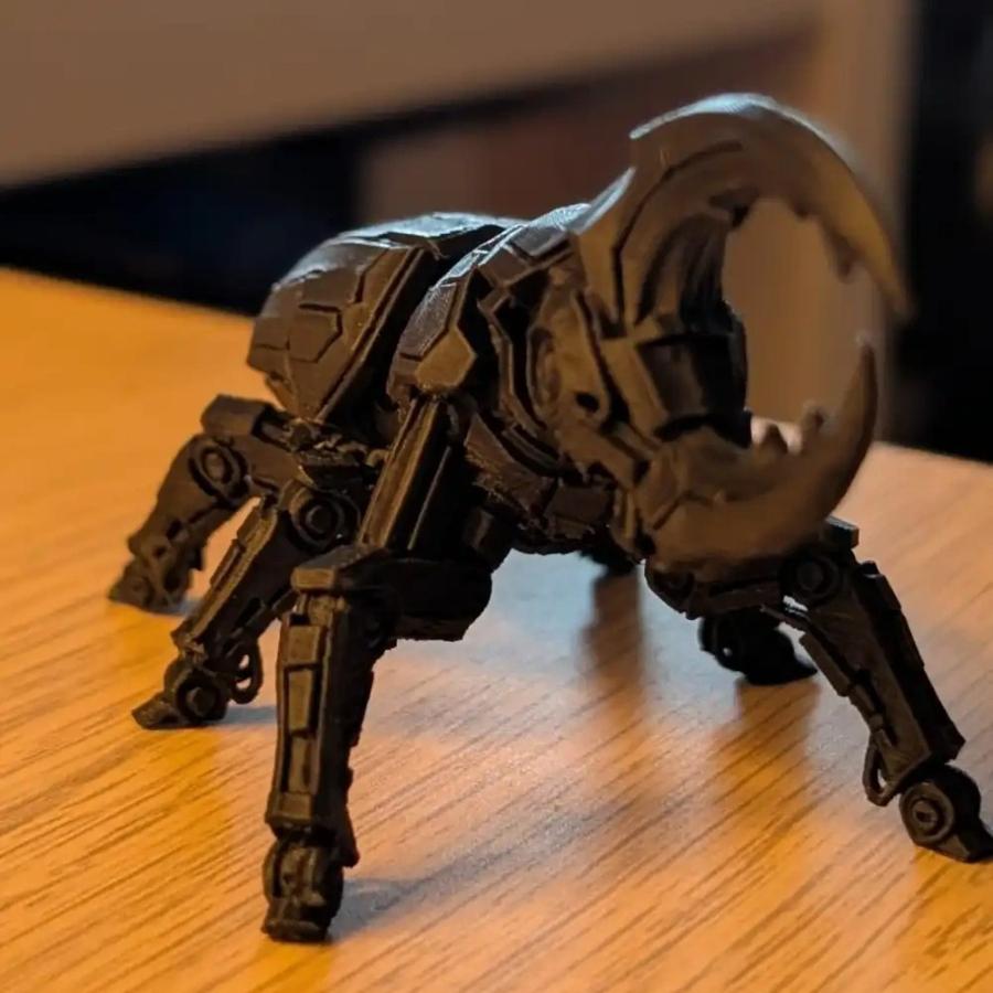3D Printed Mechanical Hercules Beetle Model - Cyberpunk Style Robot Insect Figurine for Desk Decor & Collectible Gift
