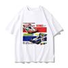 New Summer Men Cotton Print  T Shirt Anime Racing Men Oversized T-shirt Fashion  Casual and Relaxed Top Fashion