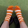 Cotton Stripes Socks Breathable Mid Tube Socks New Cartoon Eel Socks