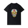 Хлопковая летняя мужская футболка размера плюс с 30 узорами в стиле Харадзюку, футболки с принтом черепа, футболка с круглым вырезом, повседневные топы