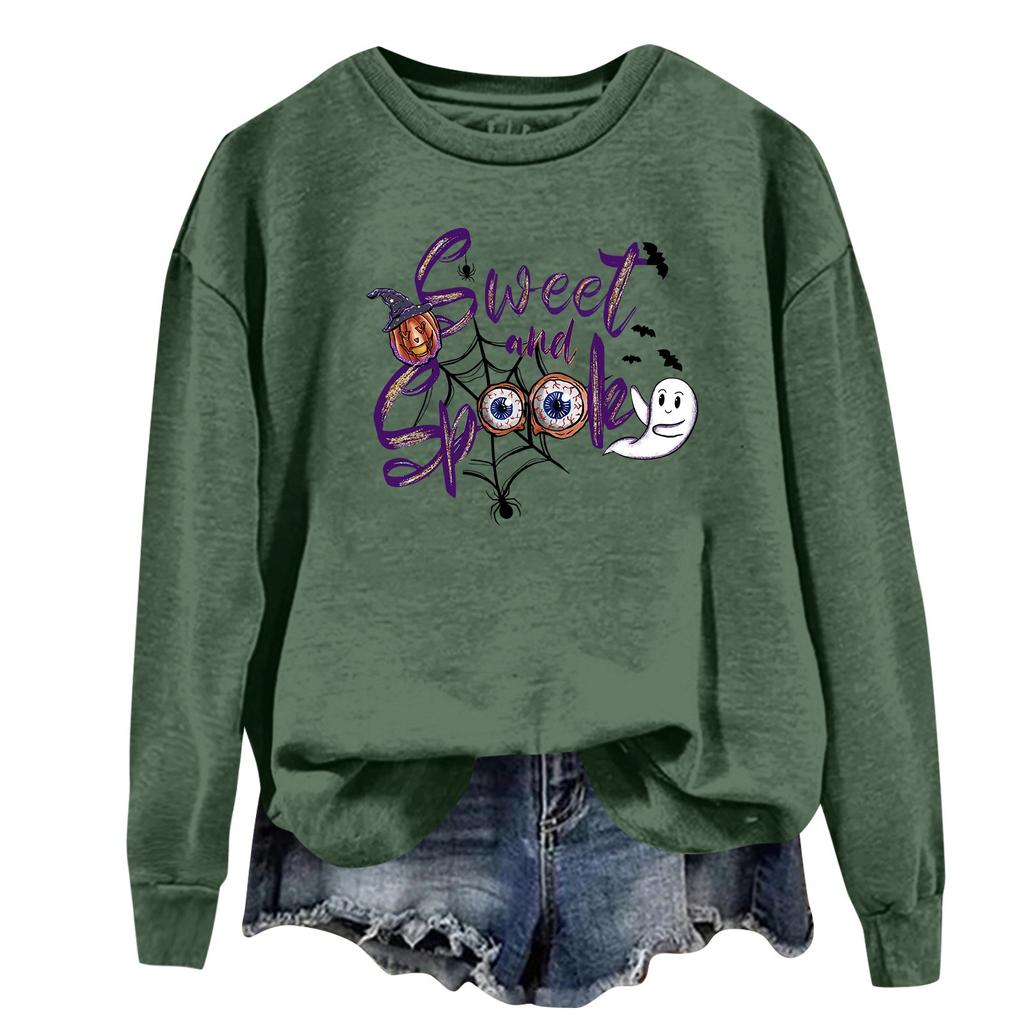 Женская повседневная модная блузка с длинным рукавом и круглым вырезом с принтом