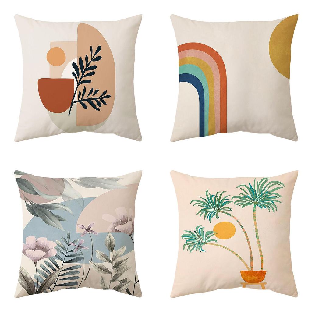 Vibrant And Eco-friendly Abstract Pattern Pillow Cover For Stylish Sofa Cushion