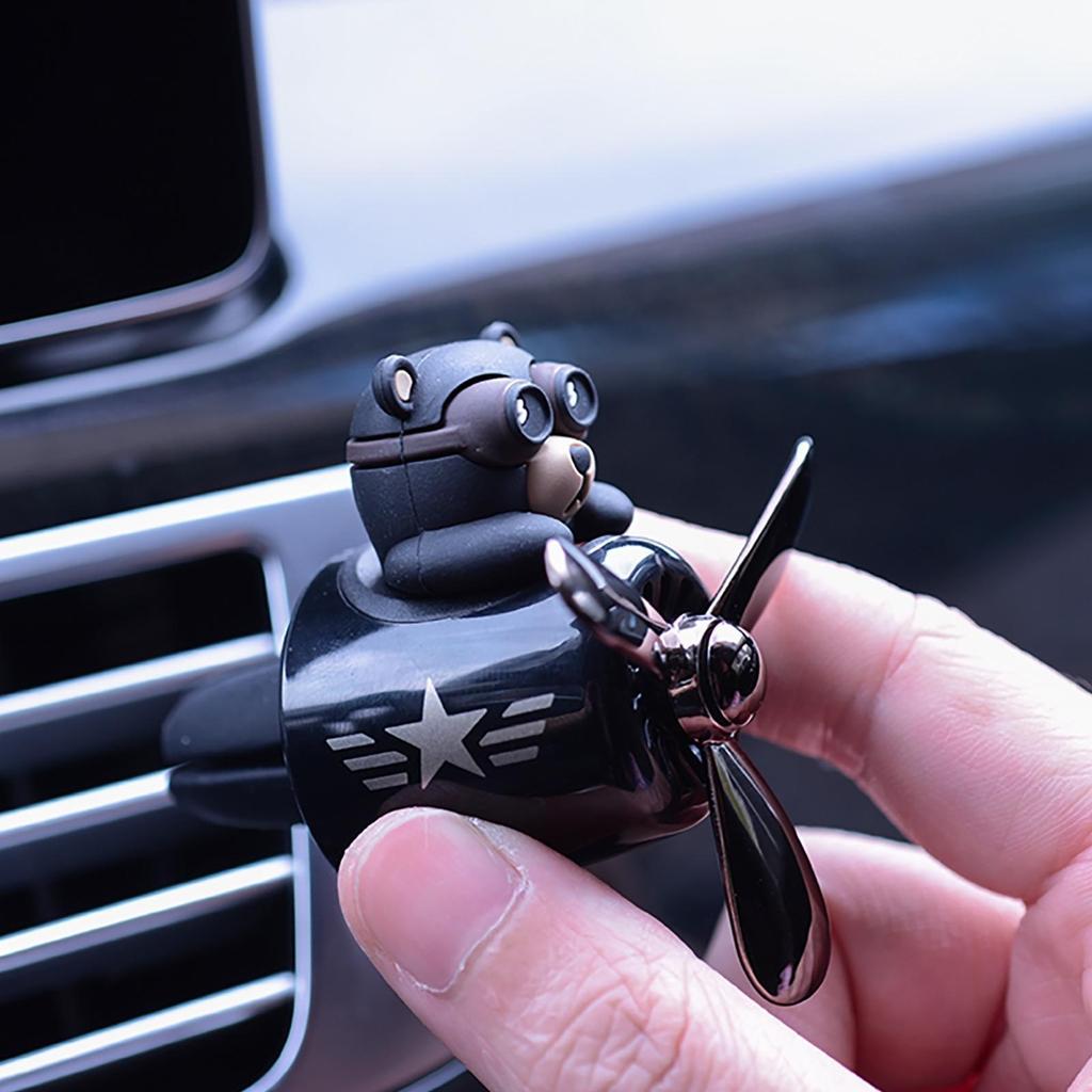 Black Bear Car Air Fresheners Black Bear Pilot Car Diffuser Cute Animal Car Perfume Funny Bear Car Fragrance Cartoon Bear Car Vent Clip