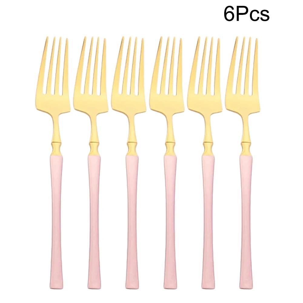 6 шт. зеркальные столовые вилки столовые приборы черные вилки из нержавеющей стали столовые приборы кухонное столовое серебро западная столовая посуда набор вилок для ресторана
