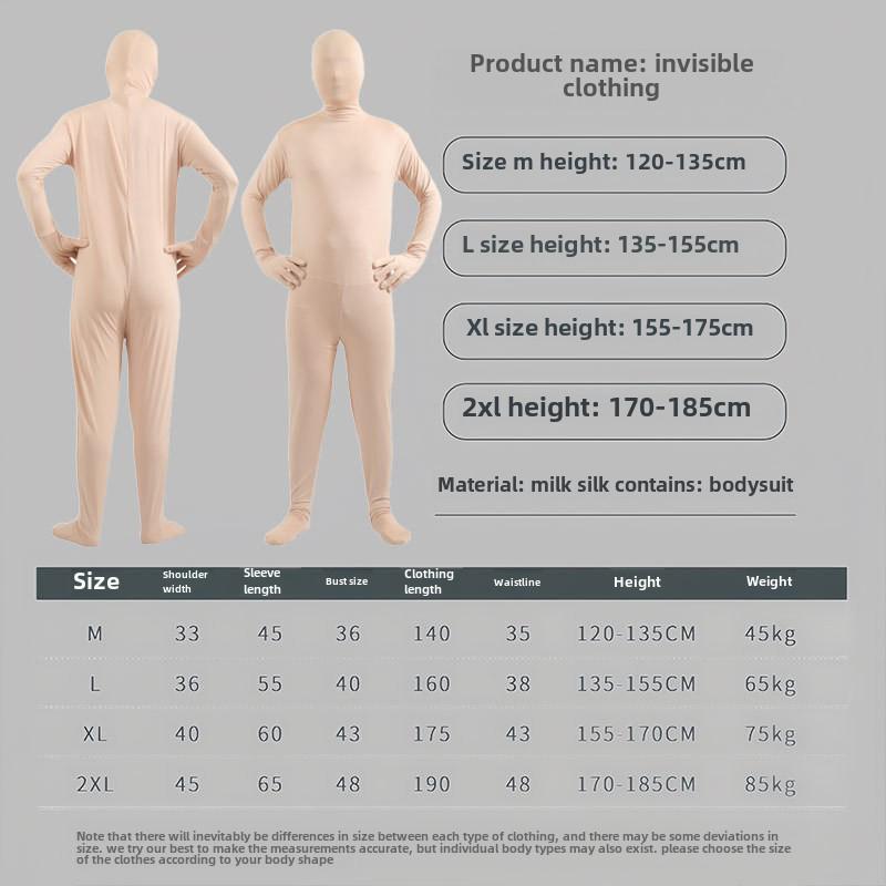 Men's Solid Color Black Invisible Halloween Jumpsuit (Available for Kids)