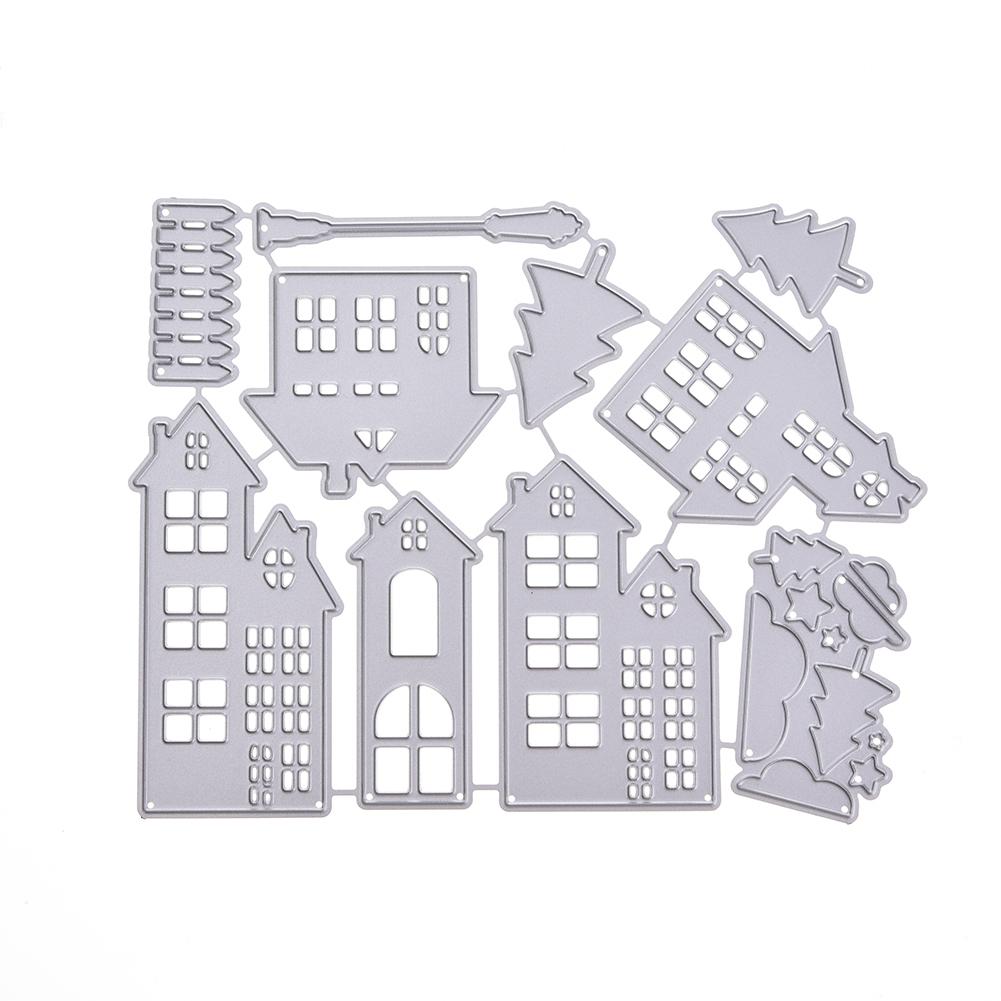 Christmas House Scrapbooking Dies Metal Craft Die Cut Embossing Card Making
