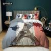 Пододеяльник с изображением Эйфелевой башни King Paris Eiffel Tower Blue White Red Комплект постельного белья из полиэстера с всемирно известным архитектурным рисунком