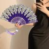 Chinese Style Folding Fan with Tassel Portable Summer Hand Held Fan Dance Performance Photo Props Party Costume Accessories Gift