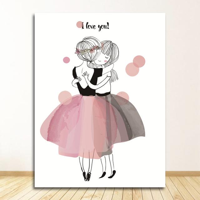 Принт настенные художественные фотографии, подарки, детская комната, домашний декор, акварель, розовый, Kawaii, постер для девочек, декор для детской, цветочный холст, картины