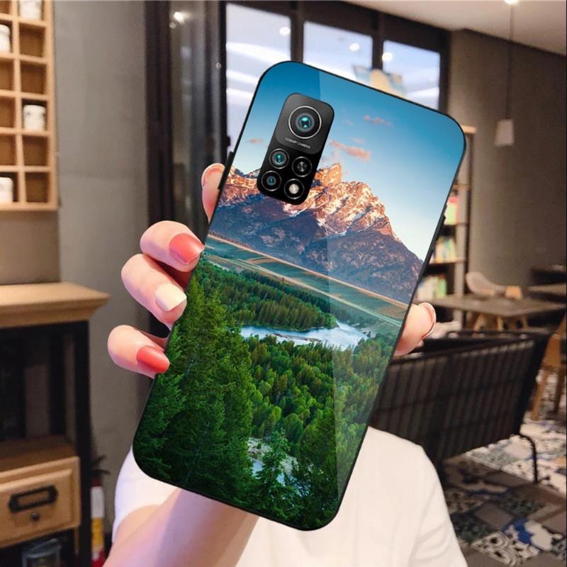 Чехол для телефона «Дерево, лес, гора» для Xiaomi 12 11T 10 9 Redmi Note 11 10 10S Pro Redmi 9 9A 8, черный стеклянный чехол для телефона из поликарбоната