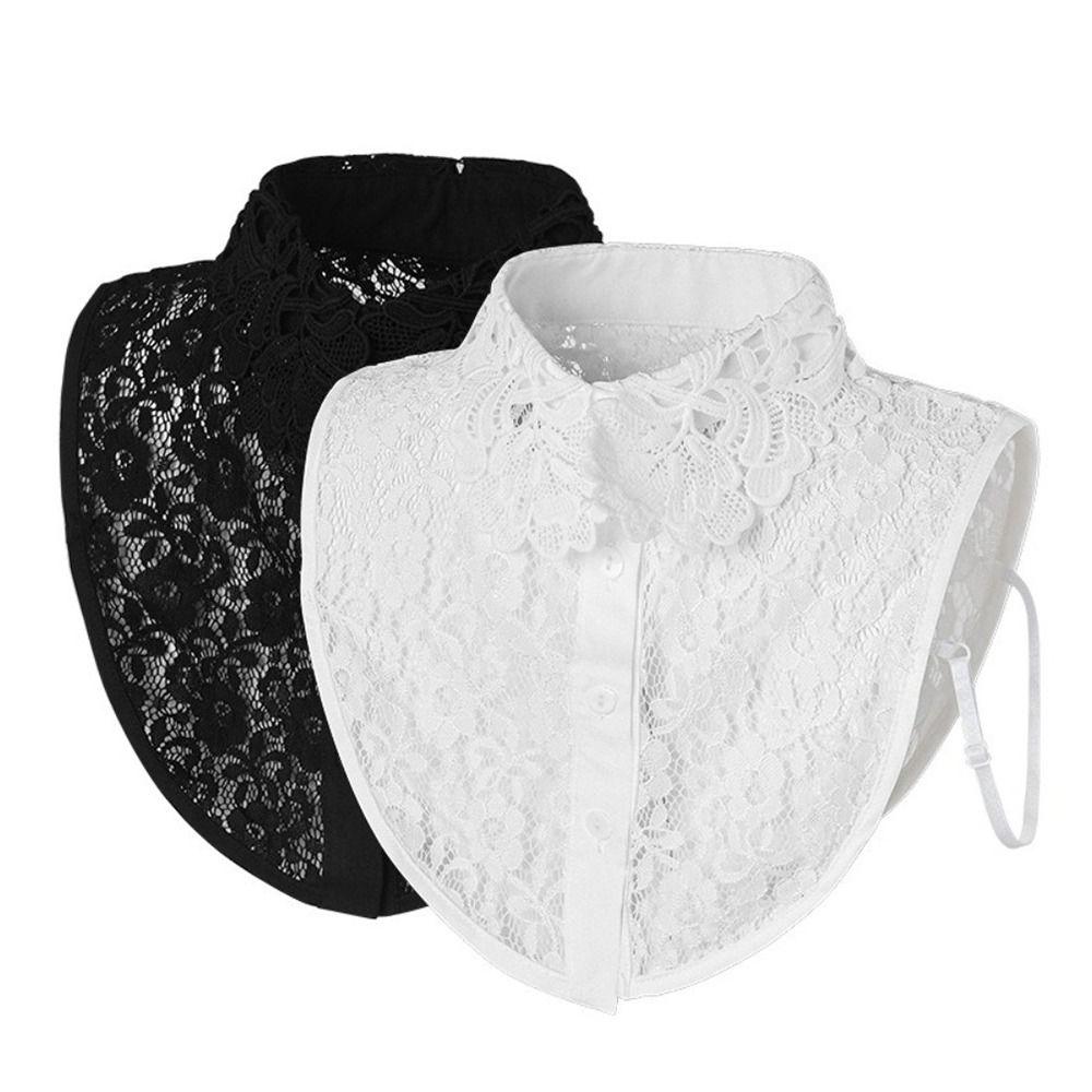 Clothes Accessory Detachable Fake Collar White Black Lace Neckline Adjustable False Collar Women Girls