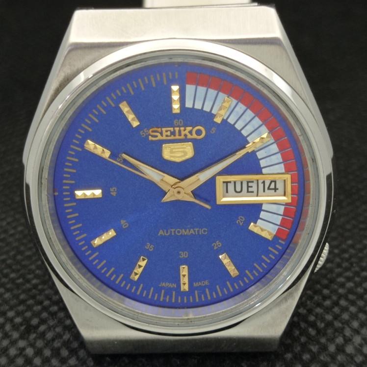 Б/У винтажные часы SEIKO 5 AUTOMATIC 6309A JAPAN MENS D/D BLUE WATCH 608c-a315403-9 SKU608c-a315403