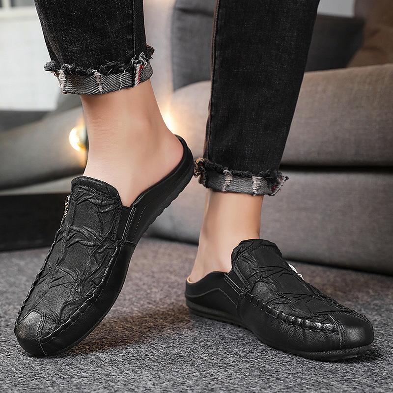 Men's half-drag Doudou shoes trend heelless men's shoes casual lazy slippers Doudou