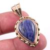 Natural Sodalite Gemstone 925 Solid Sterling Silver Two Tone Pendant 1.50'' U4N84