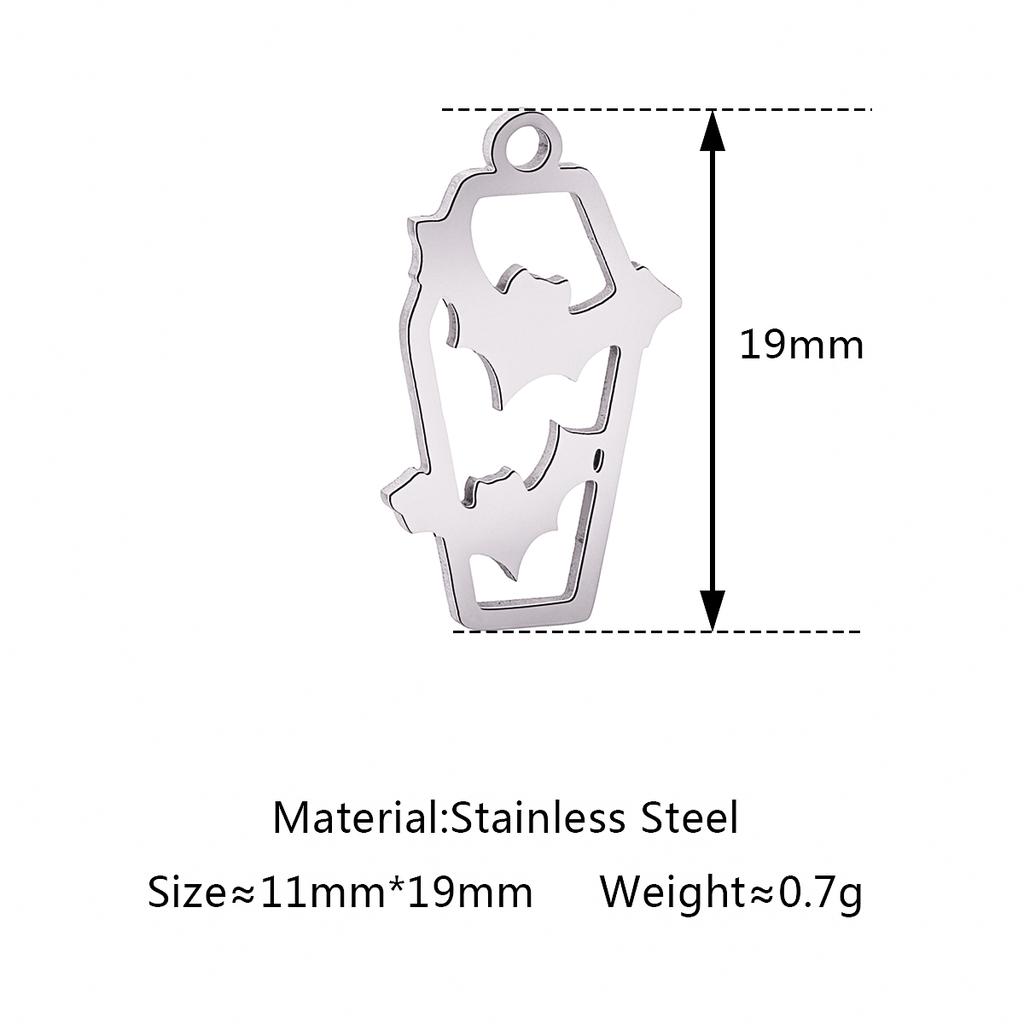 5Pcs/Lot Hollow Halloween Theme Charms Stainless Steel Skull/Pumpkin/Vampire Bat/Witch/Spider/Ghost Pendants For Jewelry Makings