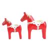 2pcs Hand Painted Swedish Wooden Horse Figurine Dalecarlian Horse Ornaments for Home Wedding Supplies