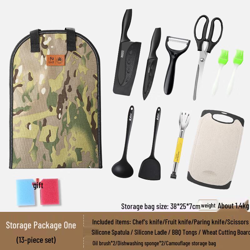 Portable Outdoor Camping Cookware & Knife Set