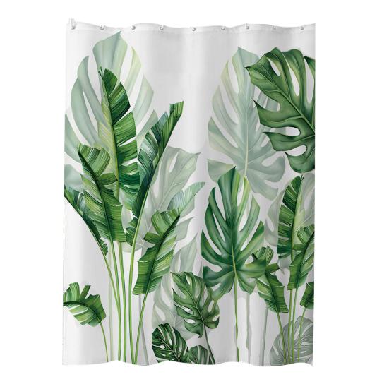 Водонепроницаемая занавеска для душа с крючками, изысканный узор, быстросохнущие растения, принт, занавеска для душа, украшение, принадлежности для ванной комнаты