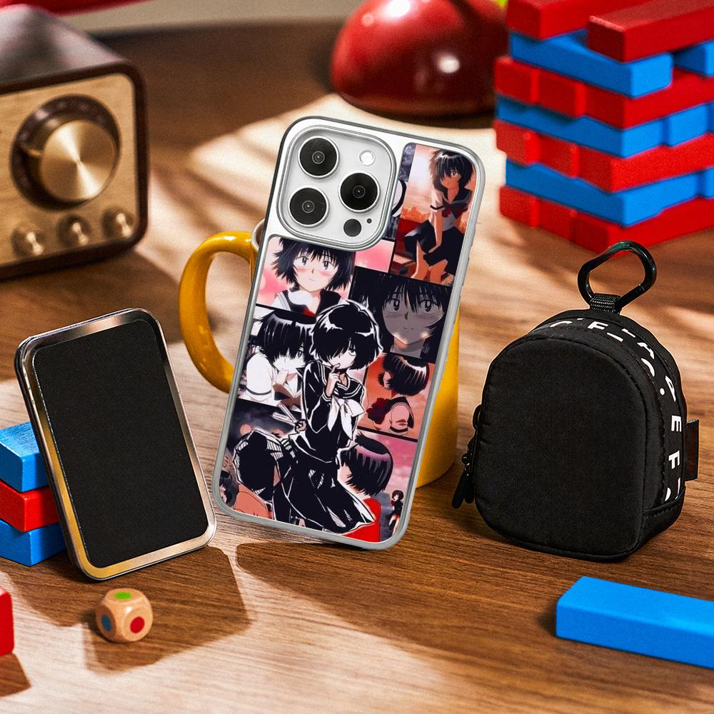 Урабе Микото милый японский узор Чехол для телефона для iPhone 16 15 14 13 12 11 Pro Max Овечья кожа Серебристый край Защитный чехол