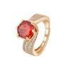Douyin Hot-Selling Simulated Ruby & Garnet Red Zircon Ring – Three-Carat Love Trilogy Design for Women