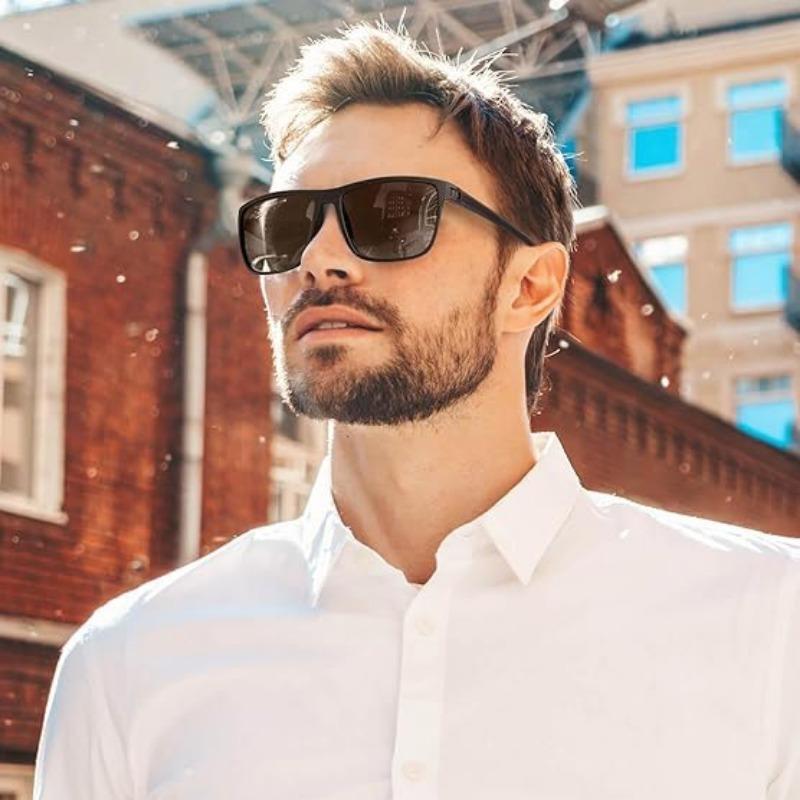 Non-polarized 2pcs Men Sports Sunglasses for Outdoor Driving Fashion Square Frame Eyewear Cycling Anti-glare Large Frame Eyewear for Fishing Driving