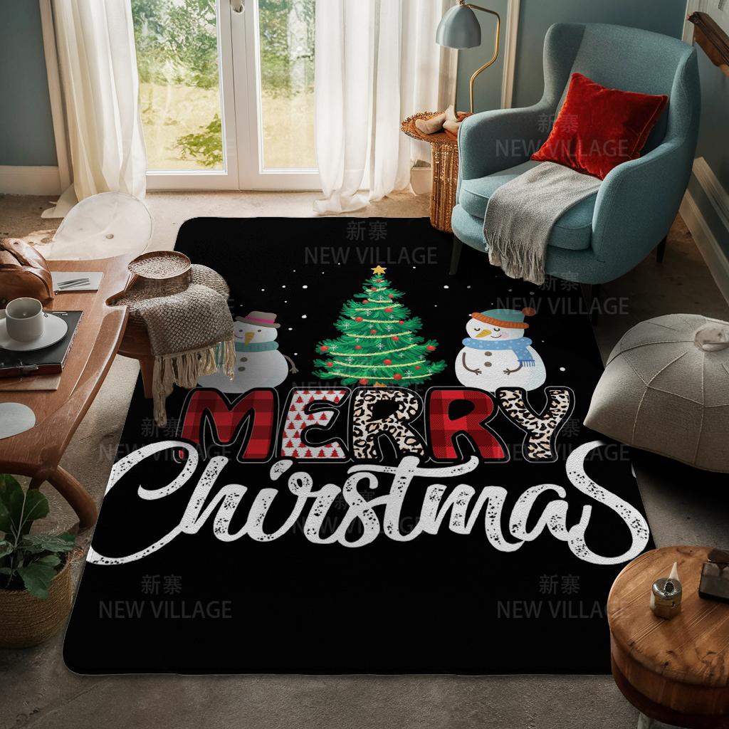 Ковер у входа в дом Домашний коврик у двери Гостиная Ванная Комната Ноги ванная комната Нескользящие коврики с водопоглощением для ванной Счастливого Рождества зима