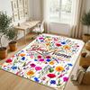 Floral Garden Theme Crystal Velvet Rug Personalized Custom Name Text Soft Floor Mat Home Decor
