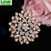 Brand Crystal Flower Decor Jewelry Brooches For Wedding Bouquets In Silver /Yellow Gold /Rose Gold Plated