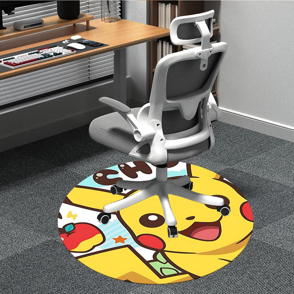 1 шт. Пикачу, Круглый коврик для пола Pokémon Office, Под офисные стулья, Спальня, Гостиная, Домашний декор a1022280