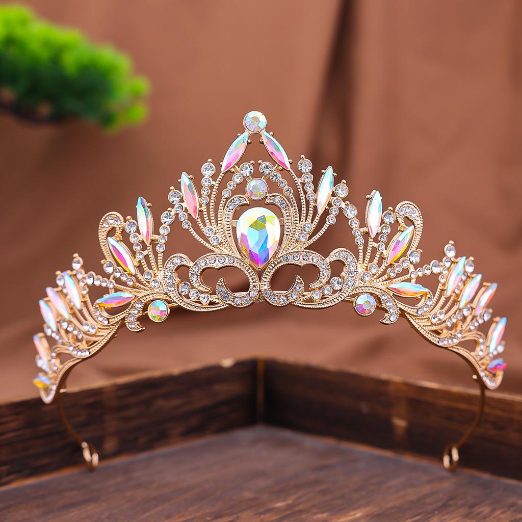 European Baroque Retro Rhinestone Luxurious Bride's Crown Headwear Wedding Dress Princess Hair Crown Dress Accessories