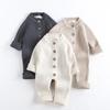 Korean Baby Jumpsuit: Solid Color Knitted Romper for Autumn and Winter