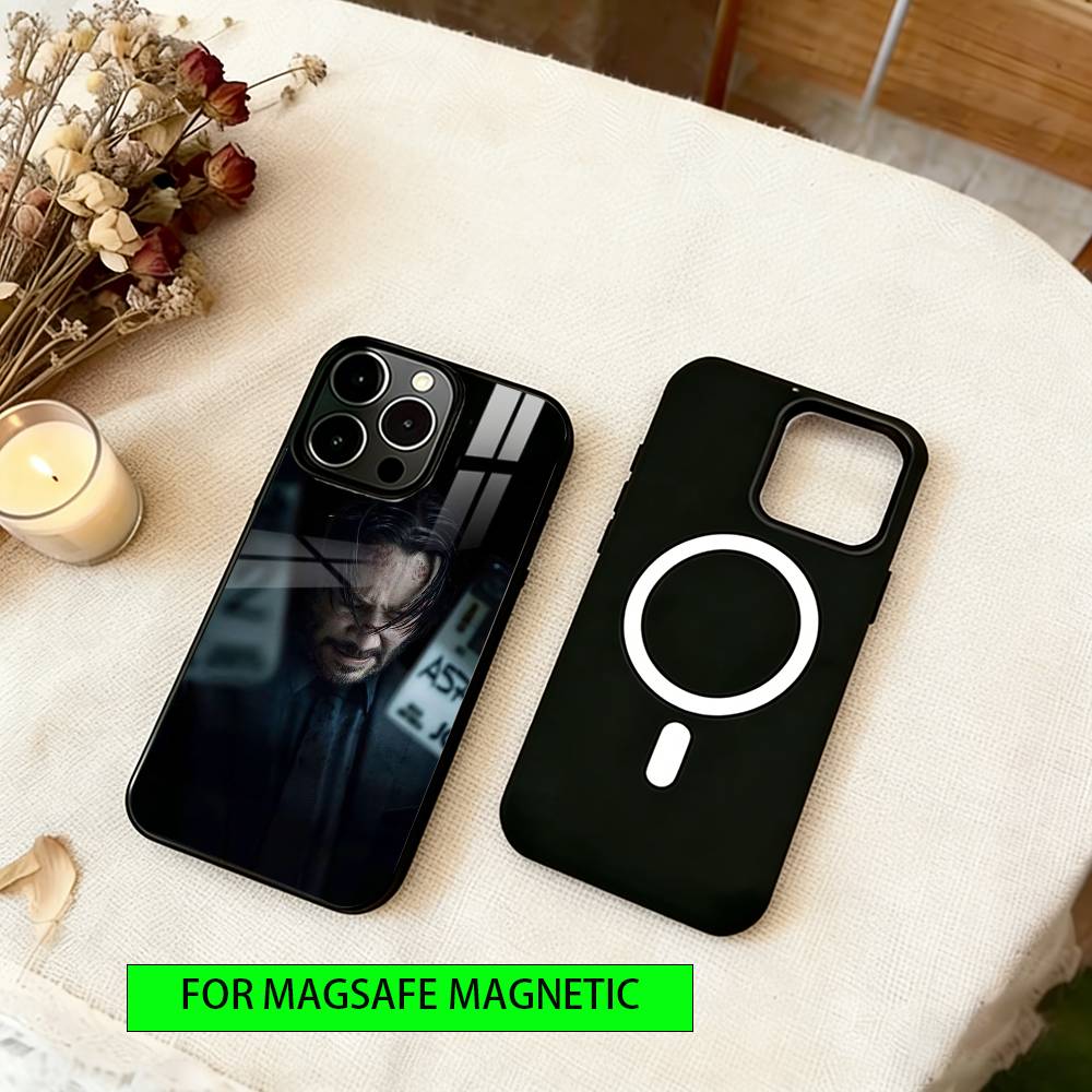 John Wick Phone Case For iPhone17,16,15,14,13,12,11 Plus,Pro Magnetic For Magsafe Wireless Charging