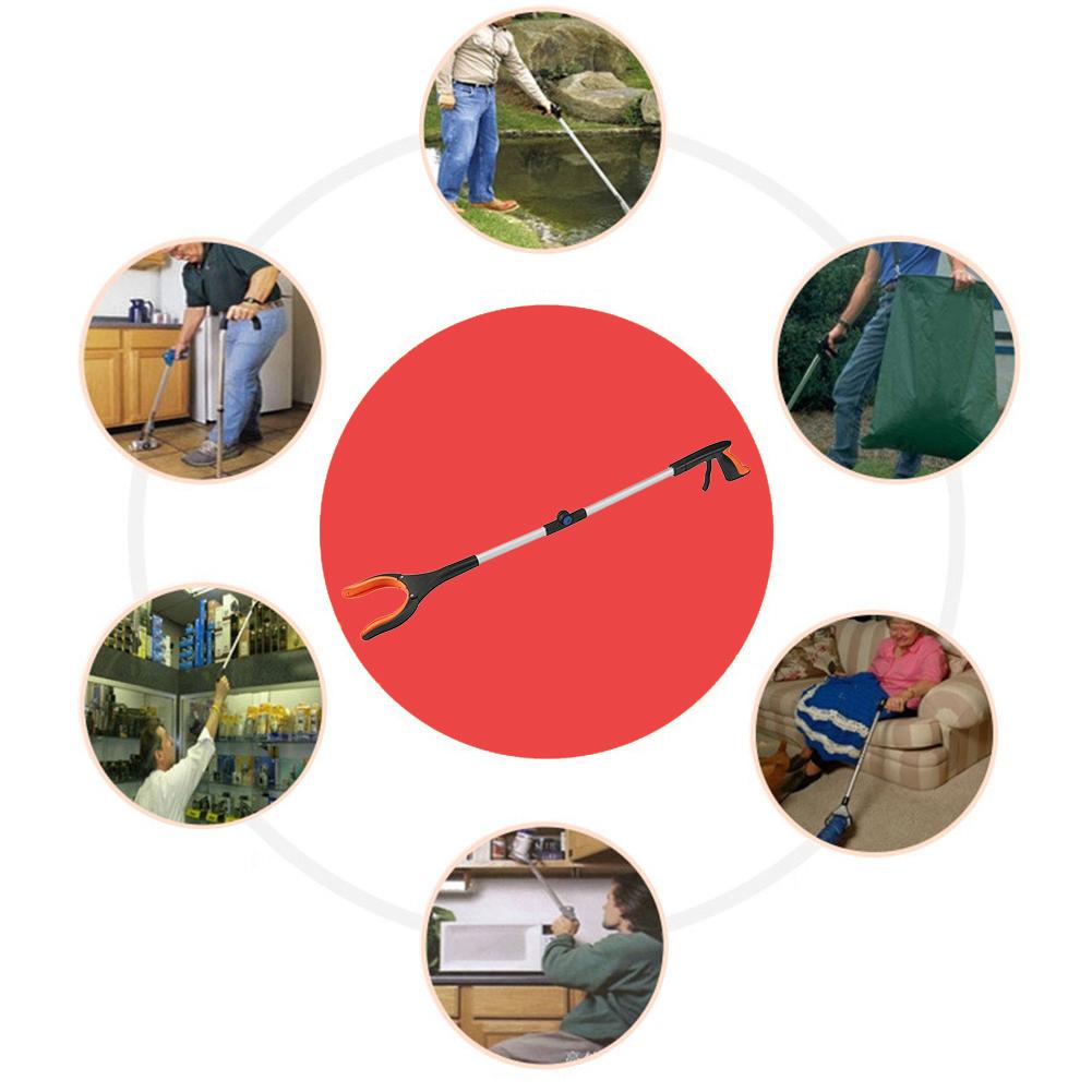 32-дюймовые складные длинные захваты для мусора Инструмент для захвата Подборщик Складной зажим для мусора Изогнутая ручка Портативный инструмент для захвата мусора