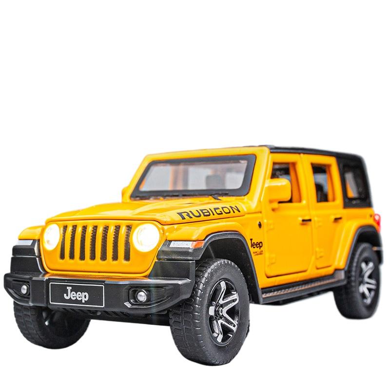 1/32 Jeep Wrangler Rubicon Модель игрушечного автомобиля с высокой имитацией звука и света внедорожная литая коллекционная игрушечная машина для детей