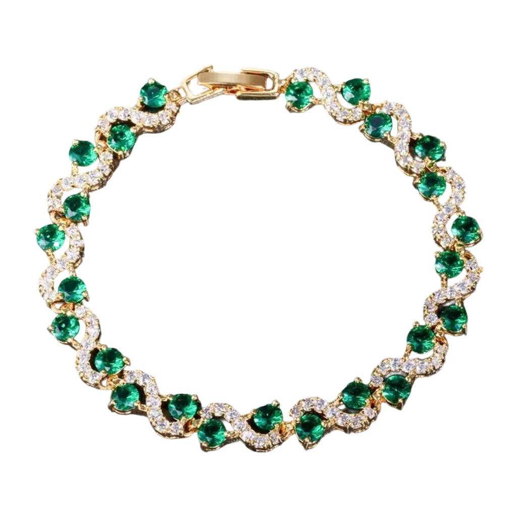 Элегантный теннисный браслет с круглыми камнями из кубического циркония для женщин, браслет из имитированных бриллиантов, аксессуары для вечеринок