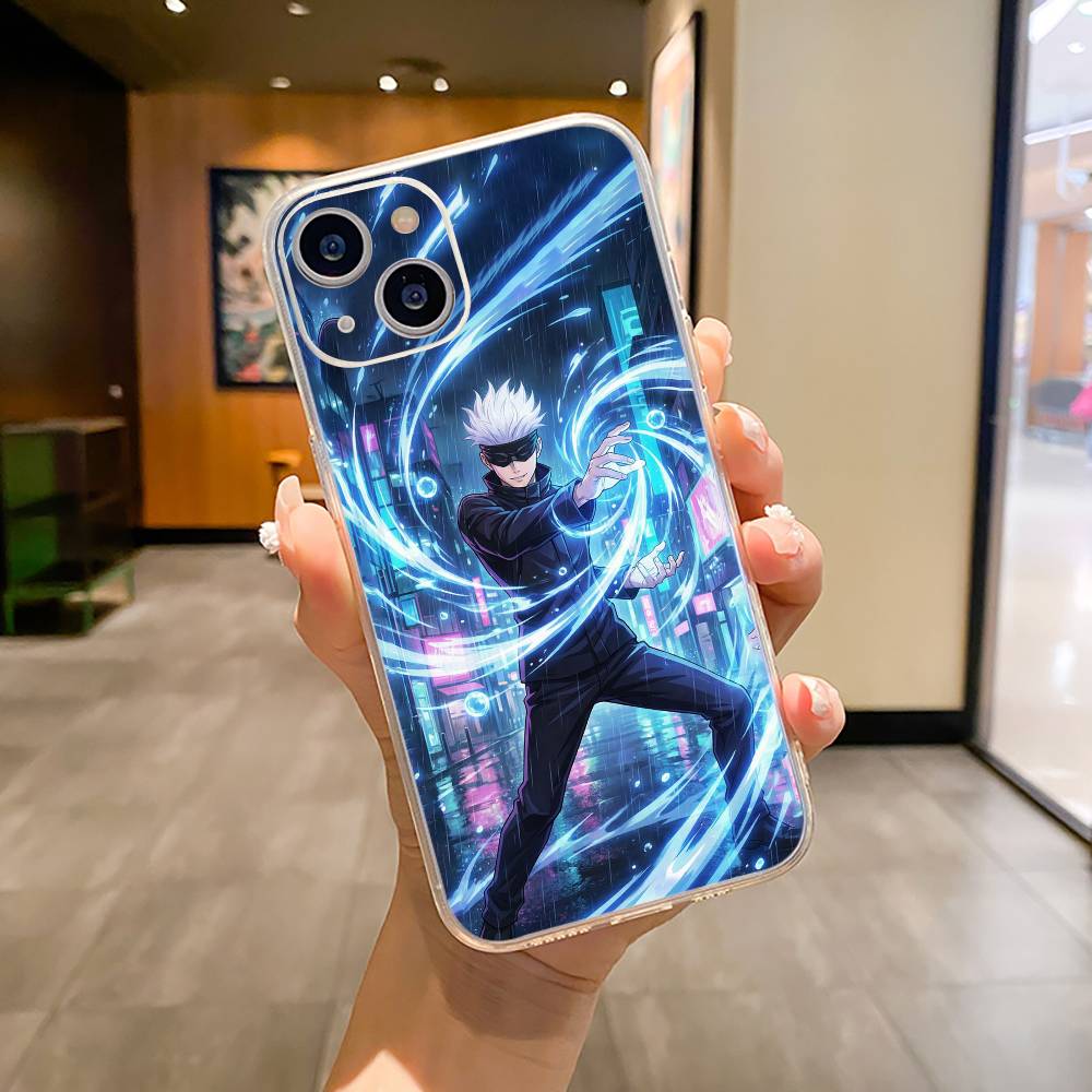 Популярные Аниме Персонажи S-Сатору Годжо Чехол для Телефона Для iPhone17,16,15,14,13,12,11 ,Pro Max,16/15/14 Plus Прозрачная Крышка