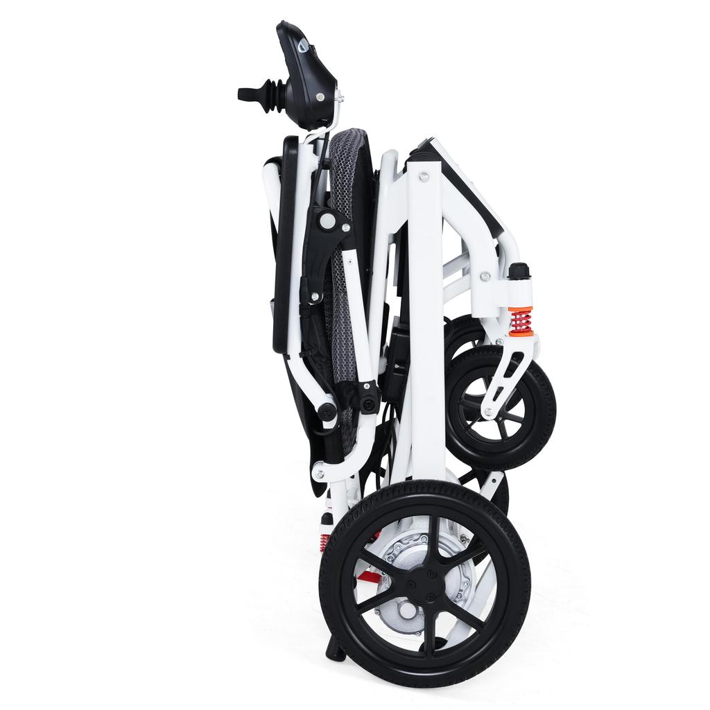 WEYRAL 220 Aluminum Alloy Lightweight Folding Electric Wheelchair For Elderly&Disabled Person 48KM Range 100KG Load 150W Dual Battery