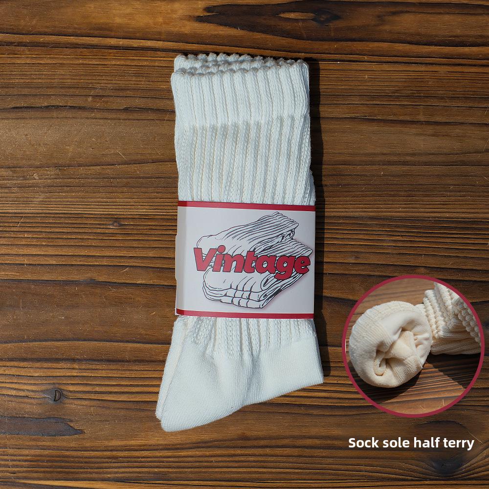 Носки средней длины Ami Khaki Retro Cotton - унисекс, осенне-зимний стиль