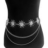 Punk Gothic Moon Sun Waist Chain for Women Dress Jewelry Belt