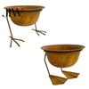Outdoor Plant Container Metal Bird Foot Planter Bowl, Vintage Chicken Duck Paw Base Small Succulents Sculptural Flower Bowl Pot, Rustproof Flowerpot