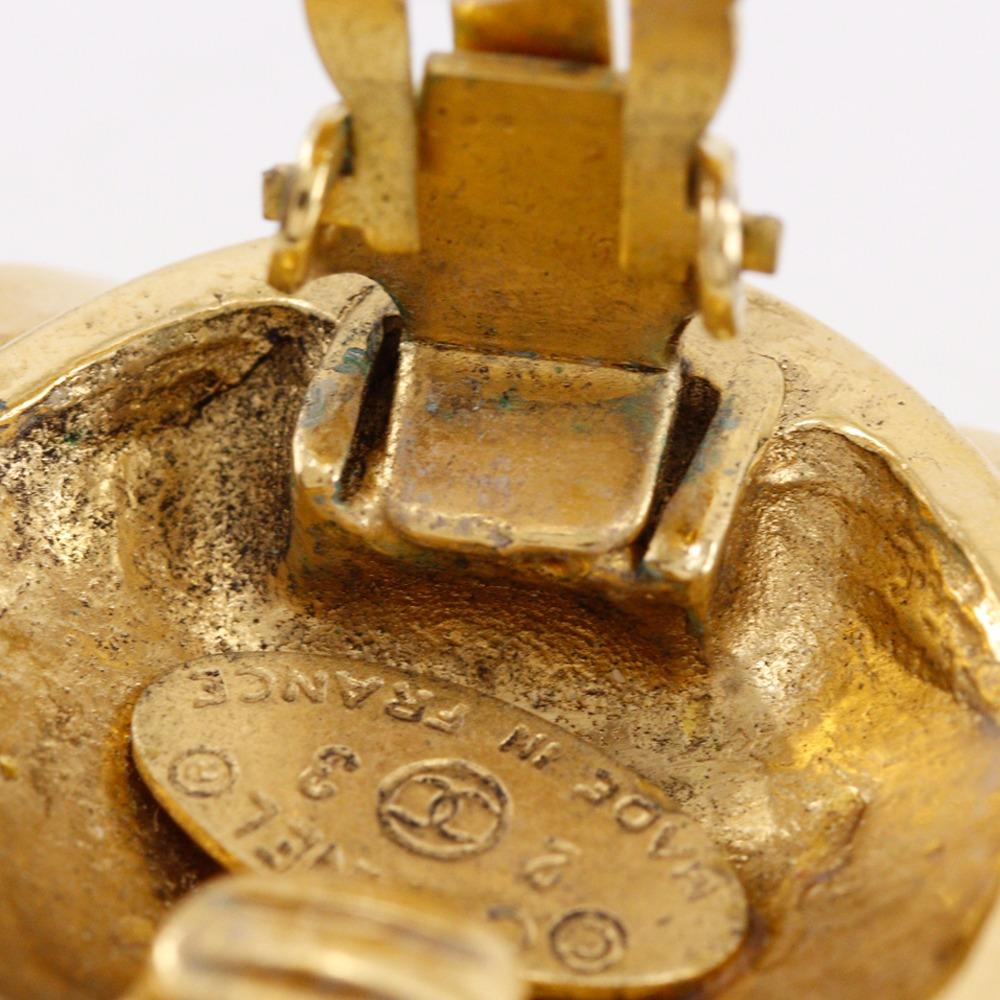 Chanel Серьга COCO Mark винтажная Позолоченное золото/Стразы 34,1 г Женская Б/У