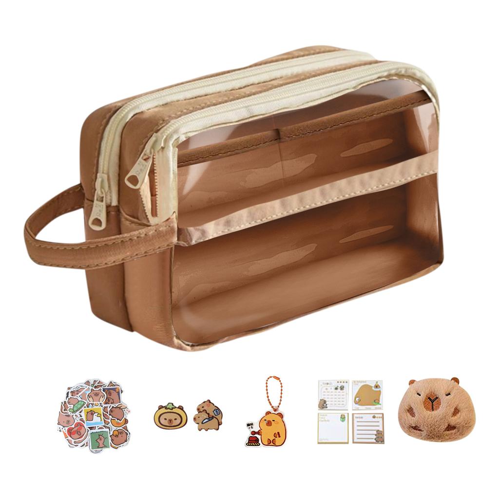 Тематическая симпатичная пенал | Прозрачная коробка с несколькими отделениями | Карандашница с широким горлом 15 мл