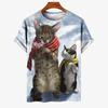 Unisex T-Shirts Cat Graphic T-Shirt 3D Animal Print Short Sleeve Tops Summer Tees Streetwear Oversized Loose Men's Clothing 6XL