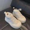 "LZ6026 Женские высокие хлопковые туфли из белого бархата - Зима 2024 Повседневная теплая овчина"