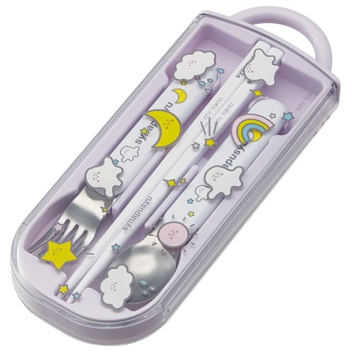 Skater Children's Cutlery Set, Lunch Box, Chopsticks, Spoon, Fork, Made in Japan, Sliding Chopsticks, Name Stickers Included, Antibacterial, Trio Set,