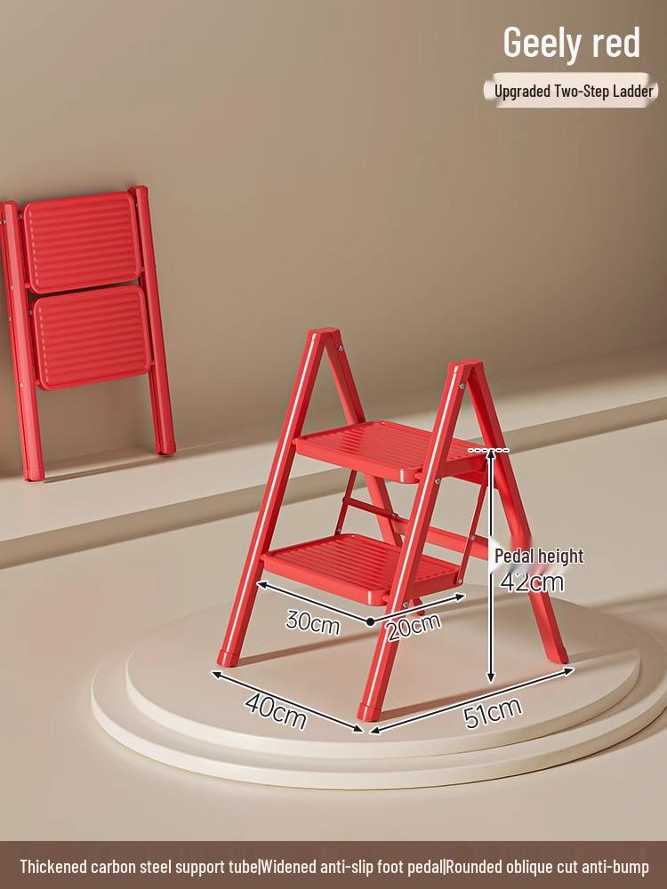 Телескопическая складная А-образная лестница: Утолщенная многофункциональная 4-ступенчатая стремянка для помещений