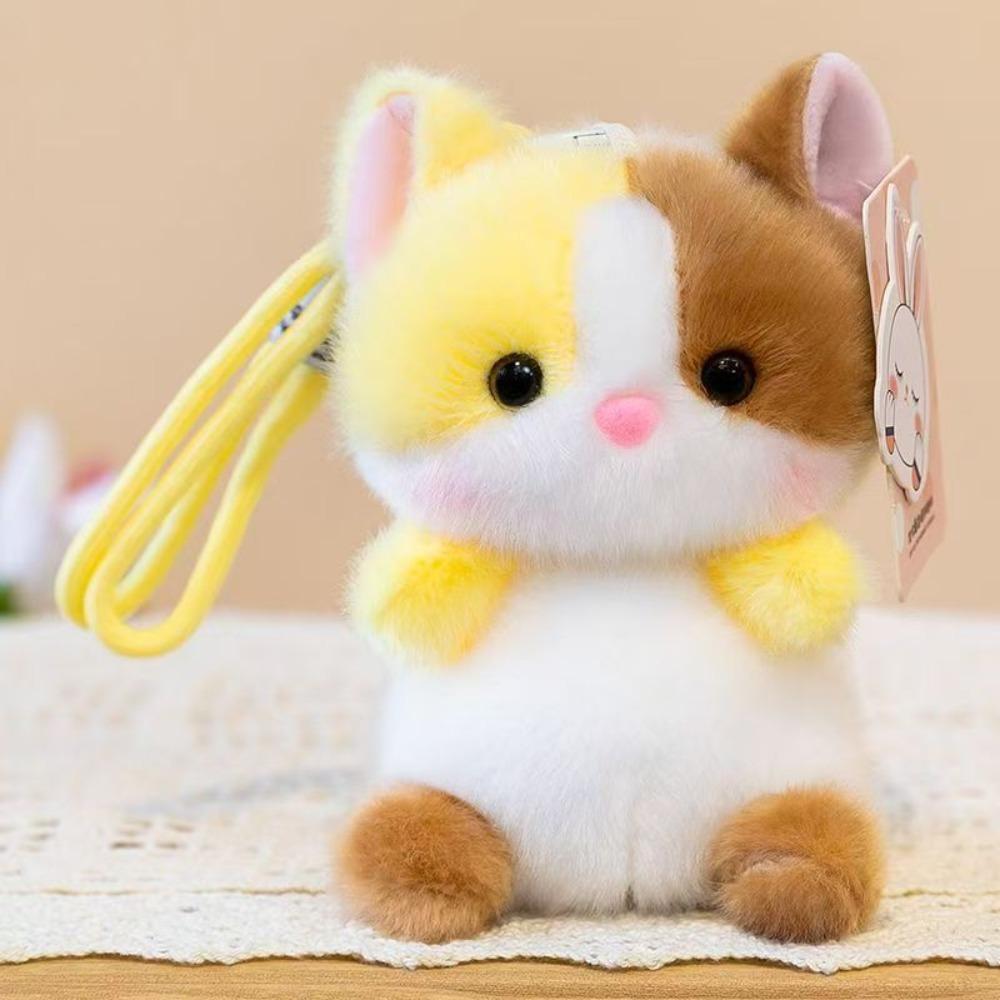 Stuffed Kitten Keychain 15cm Fluffy Bag Charm Cute Bag Pendant  for Backpack