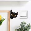 Cartoon Peeping Black Cat Bedroom Living Room Switch Home Background Beautification Wall Stickers